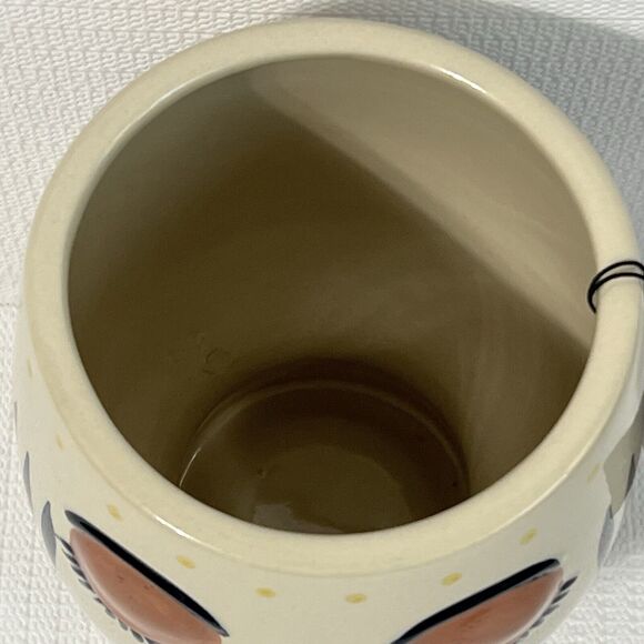 Bulgy Eye Face Ceramic Pedestal Planter Flower Pot Multi Tall Handcrafted - Picture 5 of 16